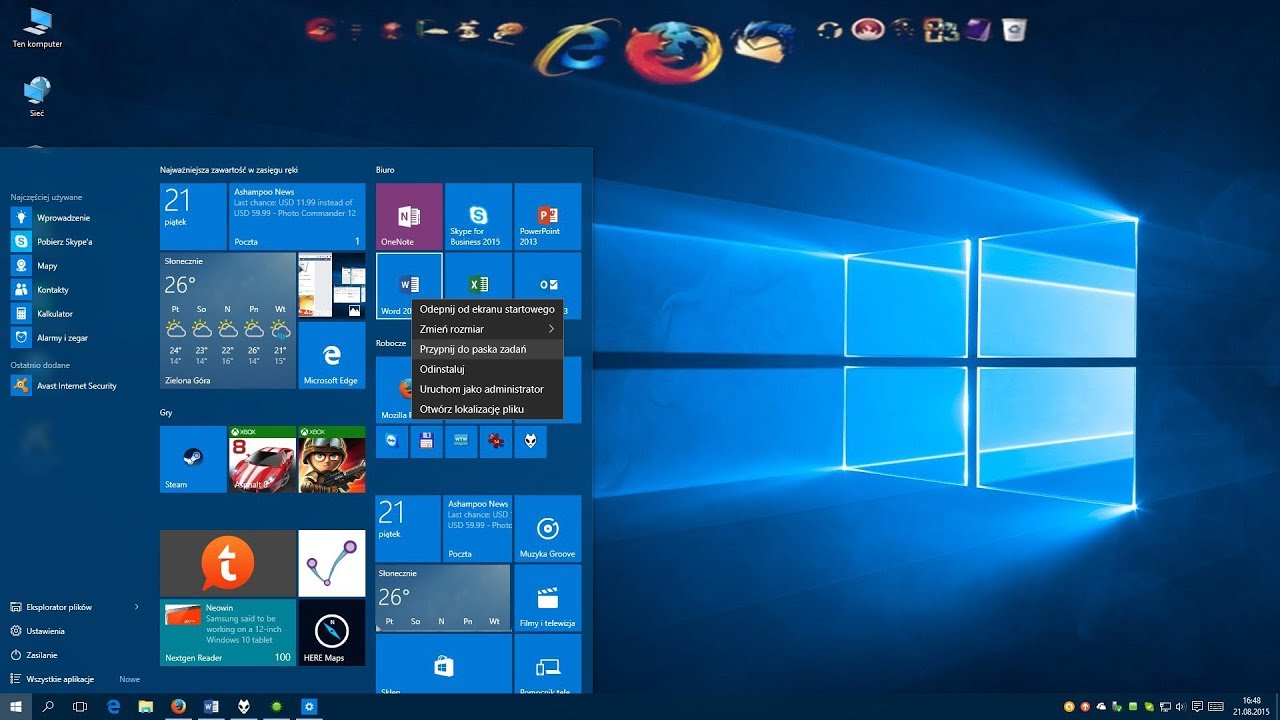 uspořádání ikon na ploše windows 10