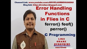 Error handling in C || Error handling in Files || Error handling Functions || Handling errors in C |