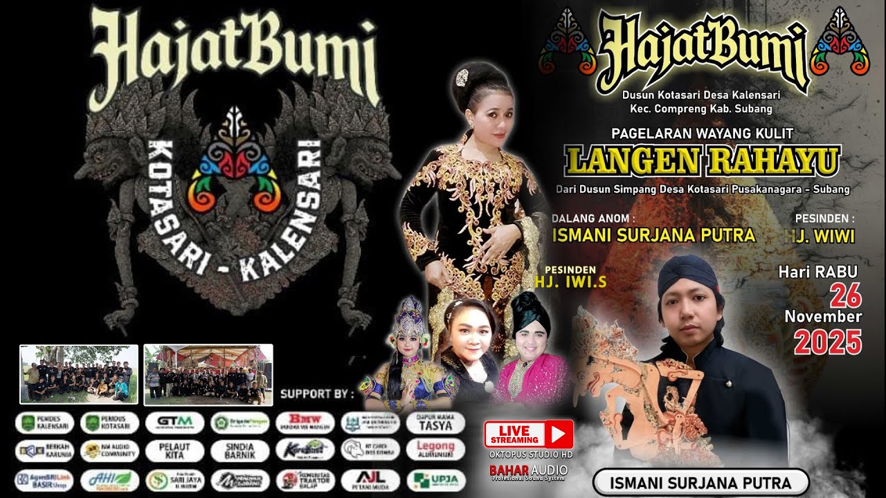 🔴LIVE MALAM PAGELARAN WAYANG KULIT LANGEN RAHAYU | EDISI HAJAT BUMI DSN.KOTASARI,KALENSARI 26.11.25