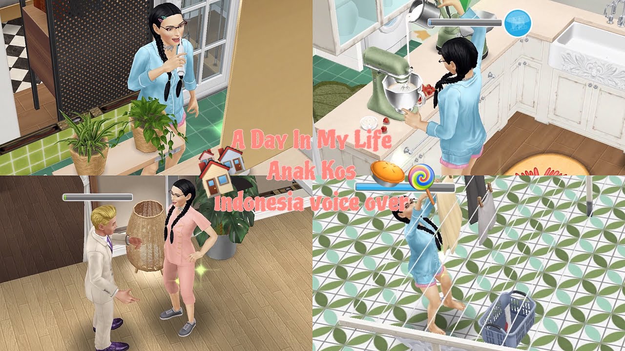 A Day In My Life Anak Kos||The sims freeplay Indonesia voice over