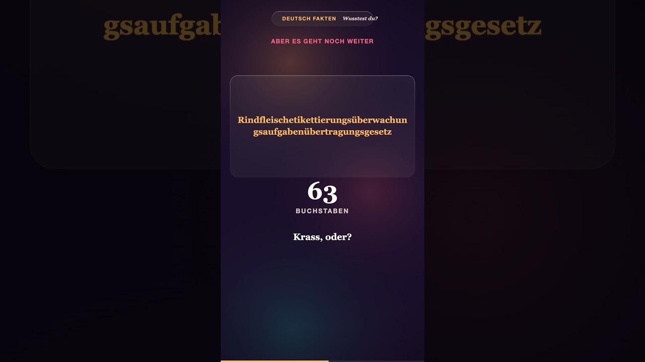 Das LÄNGSTE deutsche Wort hat 63 Buchstaben?! 😱 #Shorts