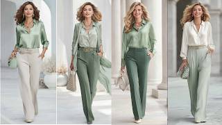 Colección Primavera Verano 2026 de la vieja aristocracia: Blusas de seda color marfil y verde sua... screenshot 5