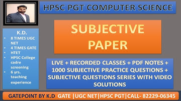 HPSC PGT COMPUTER SCIENCE PAPER CRACKING SERIES