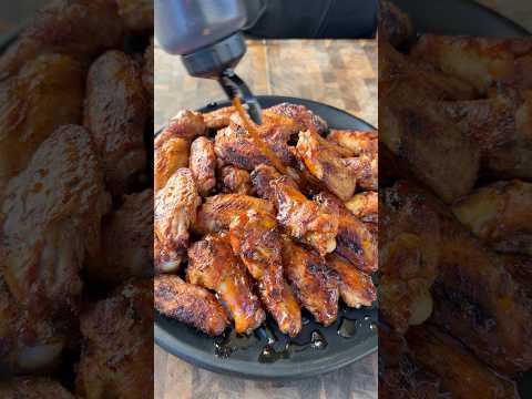Grilled sticky honey garlic chicken wings