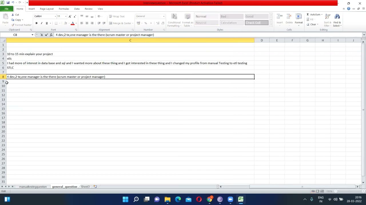 Interview Question on  sql,etl testing,manual  ,bi reporting-,unix and QC -For training-8210139296