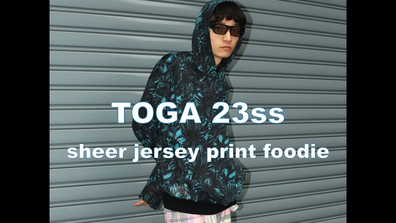 TOGA VIRILIS Sheer jersey print hoodie