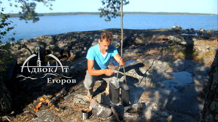 Подвес котелка на ветку дерева и уха из рогоза     A Simple Pot Suspension