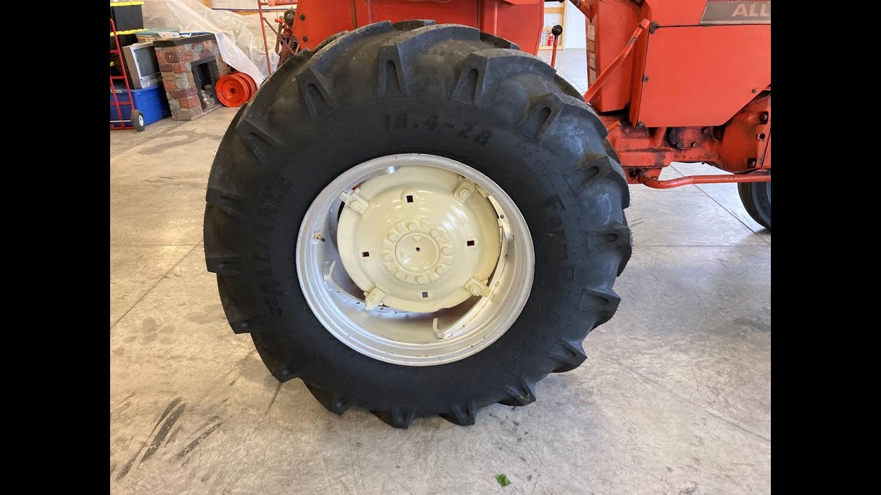 Allis Chalmers 175 Install Painted Rims and New Tires Part 6 - YouTube