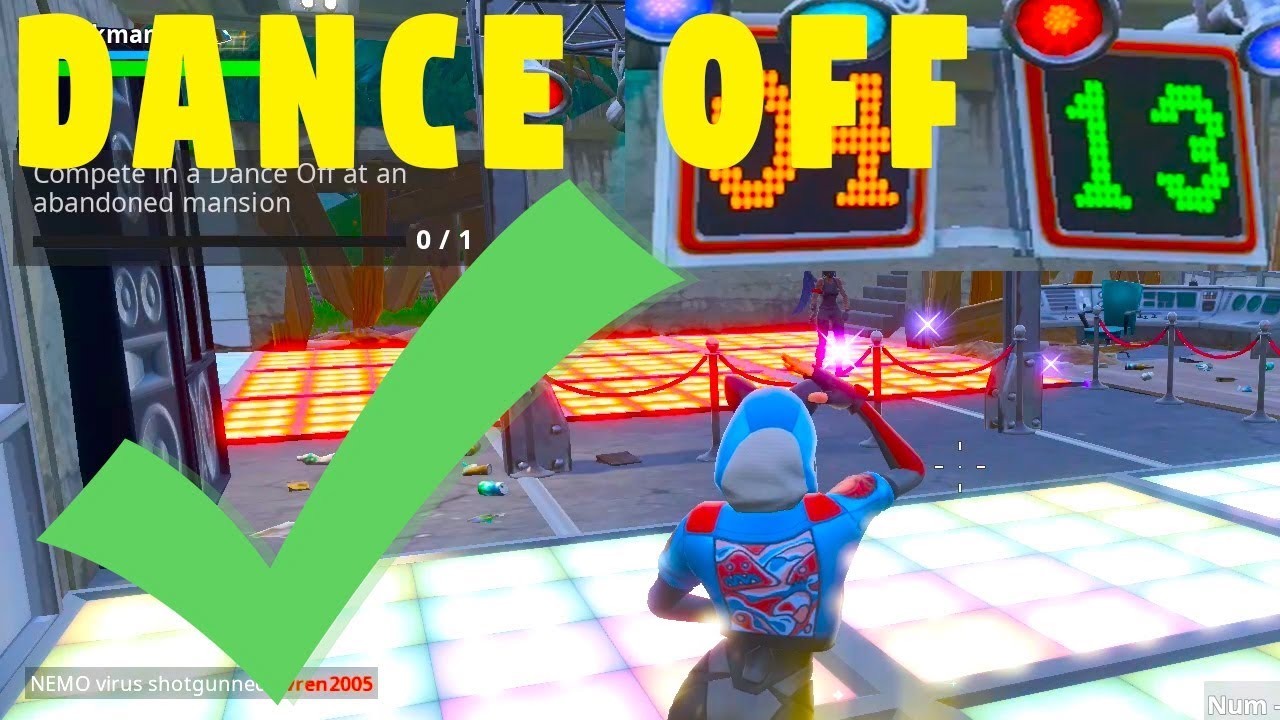 Fortnite Challenge Where To Compete In A Dance Off At An Abandoned - fortnite challenge where to compete in a dance off at an abandoned mansion