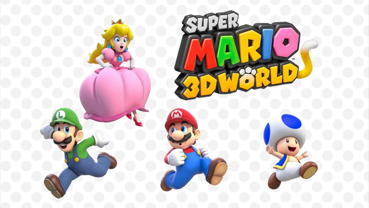 Super mario песня. Супер Марио 3д ворлд. Супер Марио 3д ворлд уровень 1. Марио 3. Персонажи super Mario 3d World.