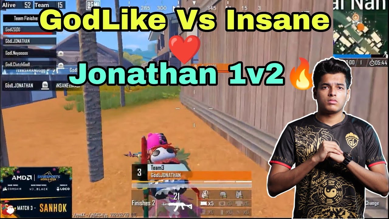 Jonathan Vs Insane 🔥 GodLike Vs Insane ️ Jonathan 1v2 - YouTube