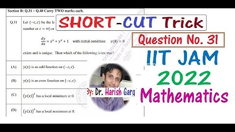 Q No 31 IIT JAM 2022 Mathematics Paper