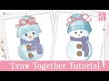 How to draw a cute Snowman step by step in Procreate Tutorial for Kids!