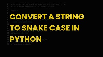 Convert a string to snake case in python