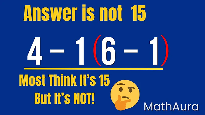 4 − 1(6 − 1) = ? Answer Is NOT 15! 🤯 Can You Solve It? PEMDAS Rule