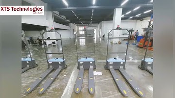 SRC Based Transferring Forklift AGV multiple laser navigation Slam robotic unit running in same area