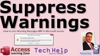 Suppress Warning Messages for Microsoft Access Action Queries. You Are About To Run an Update Query.