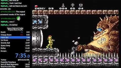 Super Metroid Project Base speedrun in 29:49