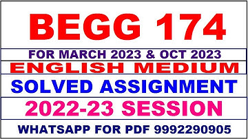 begg 174 solved assignment 2022-23 in english | begg 174 solved assignment 2022-23 | begg 174 2023