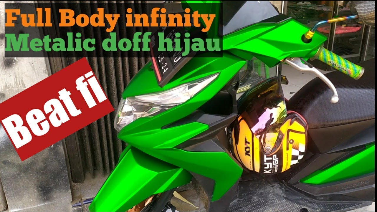 Pasang Sticker Infinity Metalic Doff Hijau Beat Fi Full Body