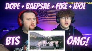 THEY ROCKED THE STAGE!! BTS - DOPE   BAEPSAE   FIRE   IDOL [ MEDLEY | Live Performance | Reaction!!