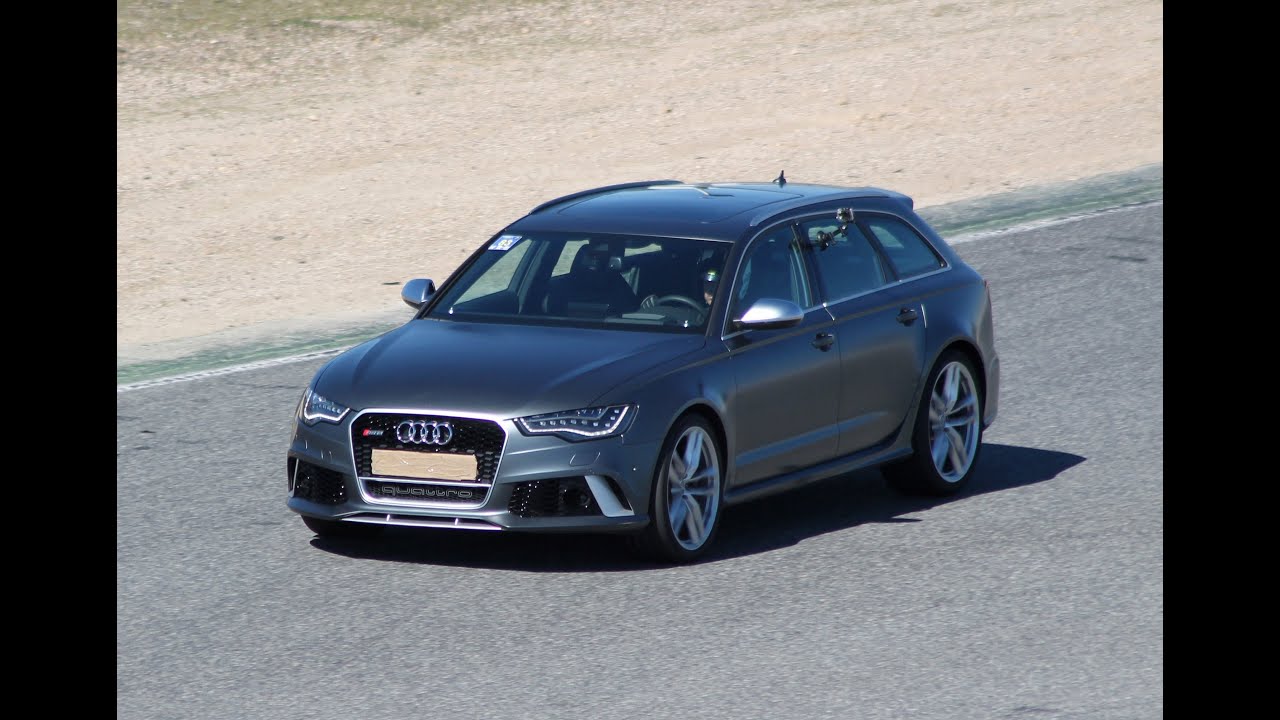 Matte grey Audi RS6 C7 Avant in track - Great sounds!