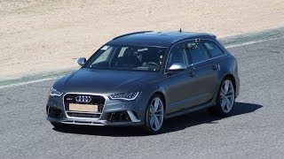 Matte grey Audi RS6 C7 Avant in track - Great sounds!