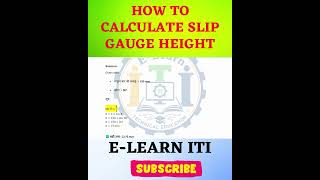 How to Calculate Slip Gauge Height? | Slip Gauge Calculation | ITI Turner MCQ | #shorts