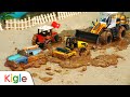 트랙터와 미니카들이 진흙에 빠졌어요 | 장난감 중장비 자동차 포크레인 덤프트럭 레미콘 | 키글TV - KIGLE TV