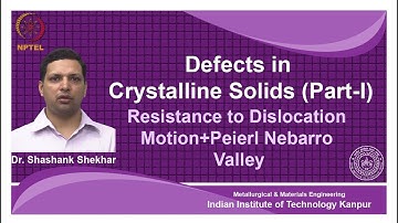 noc18-mm11 Lec 26-Resistance to Dislocation Motion+Peierl Nebarro Valley