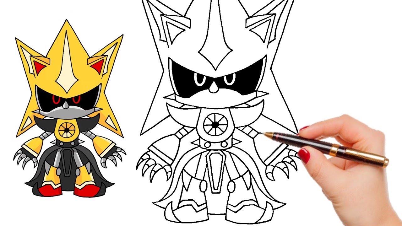 How to draw Neo Metal Sonic  Drawings, Easy drawings, Sonic