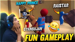 World Best Funny🤣 Game Raistar With Happy Prince & Rishabh GyanSujan Sniper Lord | Human: Fall Flat