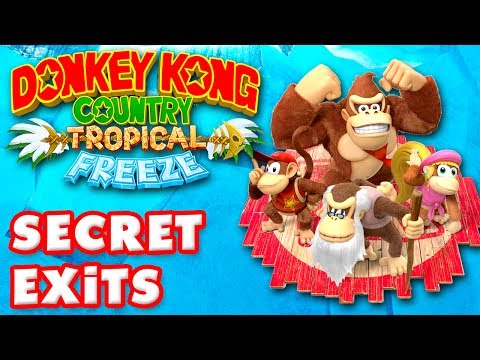 Donkey Kong Country: Tropical Freeze - All Secret Exits! 100%!