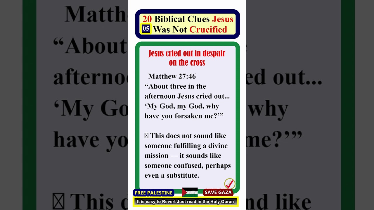 20 Biblical Clues Jesus Was Not Crucified - PART ONE