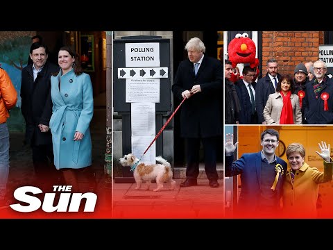 Party leaders cast their votes in the 2019 General Election