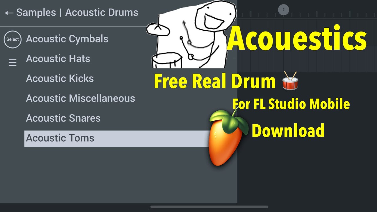 Free Samples pick Real Drum Acoustic for Fl studio Mobile 2025