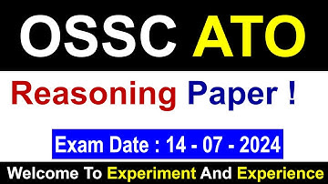OSSC ATO 2024 Reasoning Answer Key | #ossc #osscato #osscexam #osscchsl2024