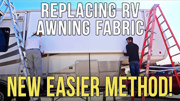 How to Replace RV Patio Awning Fabric - NEW EASIER METHOD! Dometic / A&E Manual Awning + BLOOPERS!