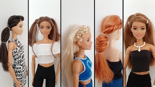 6 Easy and Cute Barbie Hairstyles🎀💕