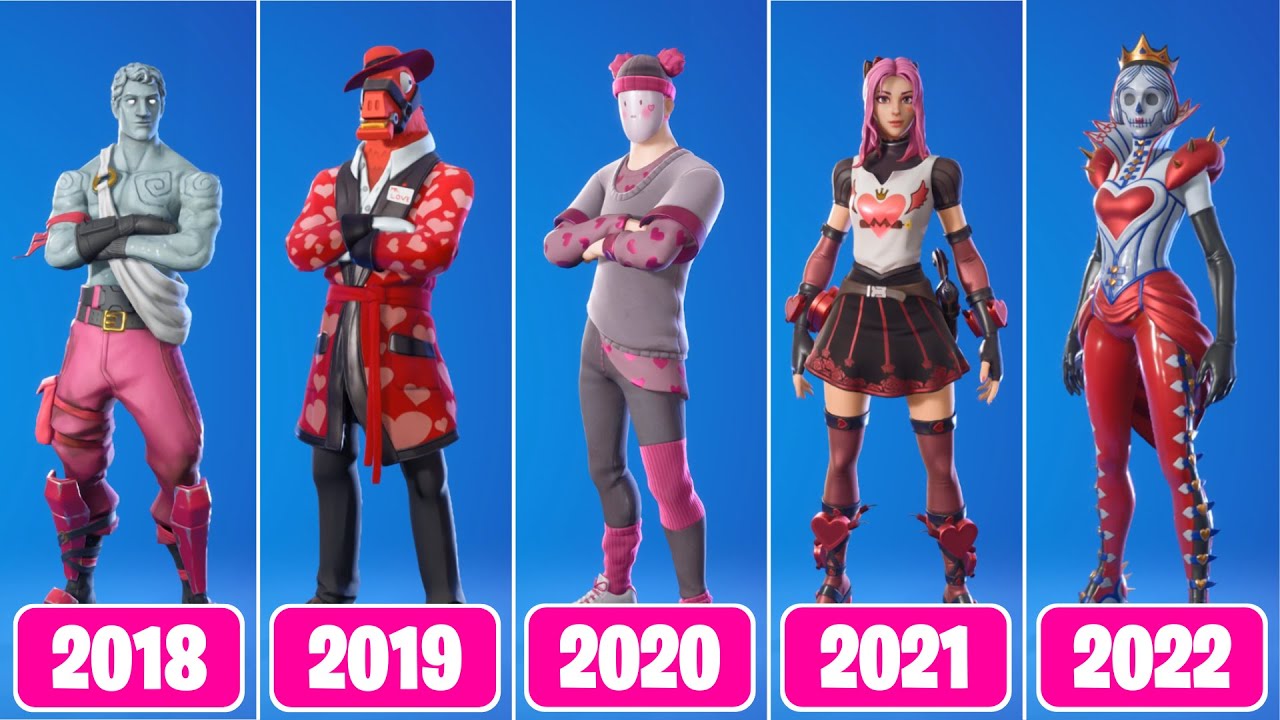 Evolution of Valentine Skins in Fortnite! (2017 - 2022) 