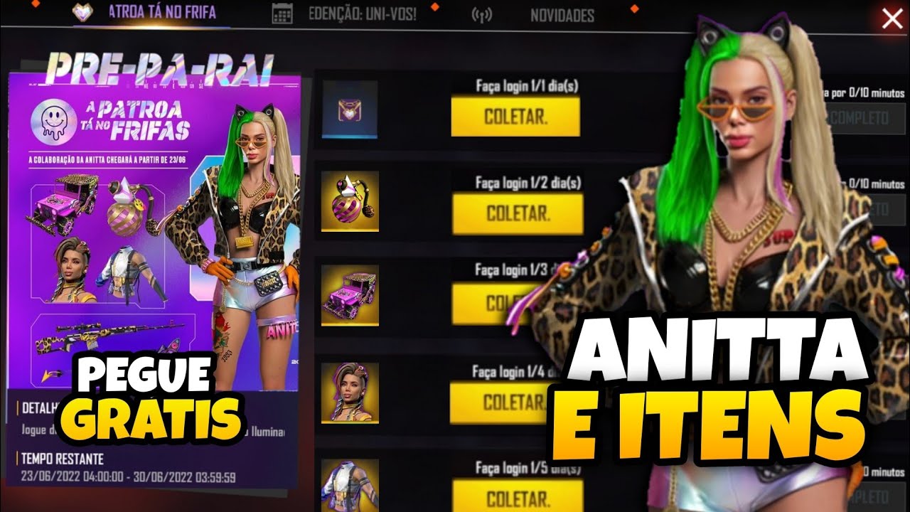 Free Fire: veja como obter personagem de Anitta de graça, free fire