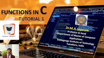 Functions in C Tutorial1 || Dr.M.A.Jayaram