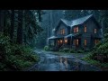 Dark Cabin Rain Sounds with Thunder 🌙 Heavy Rain White Noise for Deep Sleep and Focus