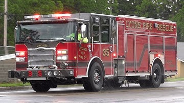 Lyons Fire Company Brand New Rescue Engine 35 & Utility 35 Responding 5/23/25