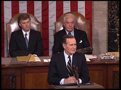 State of the Union Address - 31 January 1990 - Pres. George H.W. Bush, VP Dan Quayle; Speaker of the House Tom Foley
