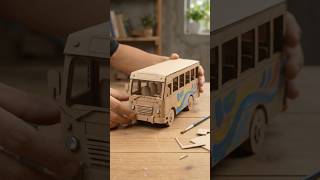 Membuat Bus Mainan Mini dari Kardus! 🚌🤯 | Kerajinan Kardus DIY #shortsviral
