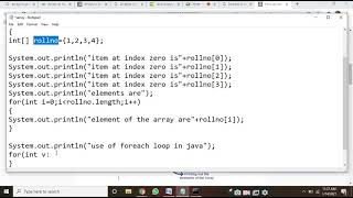 ARRAYS IN JAVA,USE OF FOREACH IN JAVA,FOR LOOP