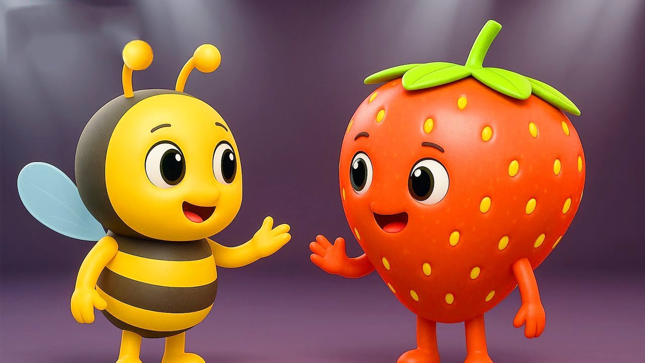 Abejita Chiquitita y Fresa 🐝🍓 Frutas Bailando 🎶 | Canciones Infantiles