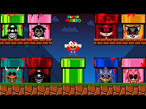 Mario DON’T FALL Into The WRONG Horror Pipes MX and Lord X Characters...