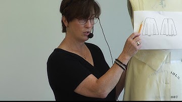 Draping flared skirt front